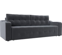 Прямой диван Лига диванов Лиссабон полностью велюр серый 117478