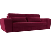 Прямой диван Лига диванов Лига-008 полностью микровельвет бордовый 118595