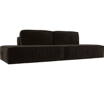 Прямой диван Лига диванов Прага лофт полностью Микровельвет Коричневый 116824