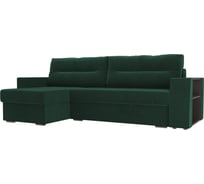 Угловой диван Лига диванов Эридан левый полностью велюр зеленый 102085L