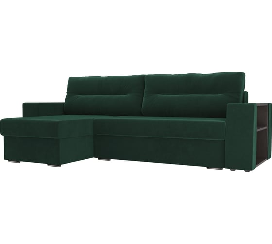 Угловой диван Лига диванов Эридан левый полностью велюр зеленый 102085L 1