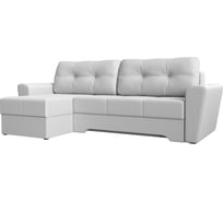 Угловой диван Лига диванов Амстердам левый полностью экокожа белая 105059L