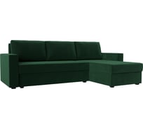 Угловой диван Лига диванов Траумберг Лайт правый полностью велюр зеленый 117150