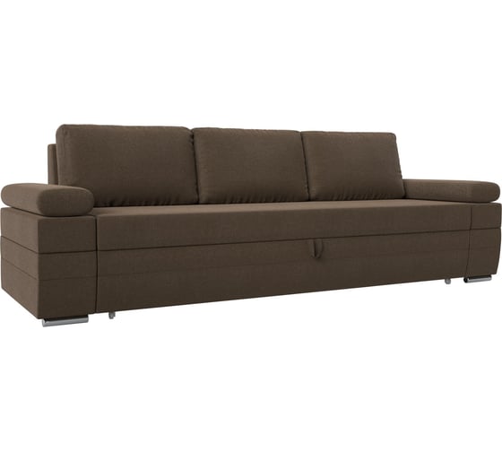 Прямой диван Лига диванов Канкун полностью рогожка коричневая 118289 1