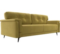 Прямой диван Лига диванов Оксфорд полностью микровельвет желтый 116845