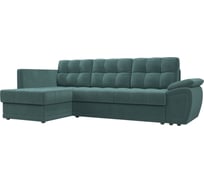 Угловой диван Лига диванов Нэстор прайм левый угол полностью Велюр бирюзовый 103090L