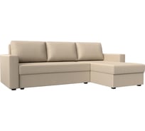 Угловой диван Лига диванов Траумберг Лайт правый полностью экокожа бежевая 117146