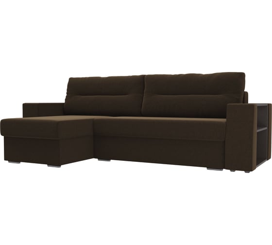 Угловой диван Лига диванов Эридан левый полностью микровельвет коричневый 102092L 1