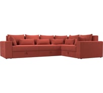 Угловой диван Лига диванов Майами Long правый полностью микровельвет коралловый, подушки микровельвет КРЛ/крл/крл 114858