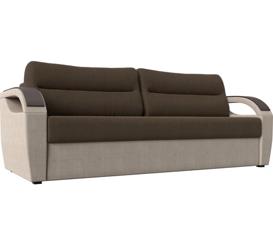 Прямой диван Лига диванов Форсайт основа рогожка коричневая, компаньон рогожка бежевая 111702 1