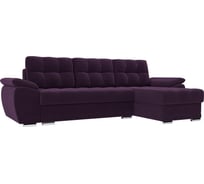 Угловой диван Лига диванов Нэстор правый полностью велюр фиолетовый 109805