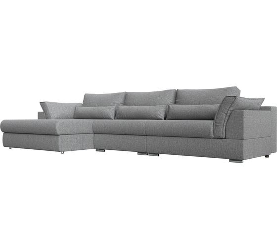 Угловой диван Лига диванов Пекин Long угол левый полностью рогожка серая 118179L 1