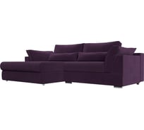 Угловой диван Лига диванов Пекин левый полностью велюр фиолетовый 115405L