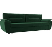 Прямой диван Лига диванов Нэстор Лайт полностью велюр зеленый 117586