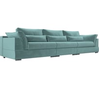 Прямой диван Лига диванов Пекин Long полностью велюр бирюзовый 115448