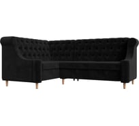 Угловой диван Лига диванов Бронкс угол левый полностью велюр черный 110368L