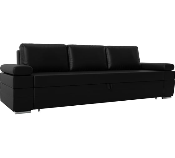 Прямой диван Лига диванов Канкун полностью экокожа черная 118305 1