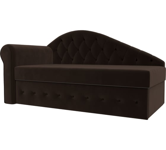 Тахта Лига диванов Джулия левый полностью микровельвет коричневый 106241L 1