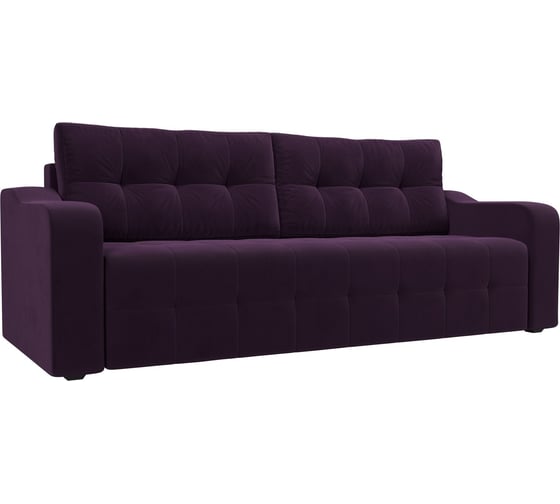 Прямой диван Лига диванов Лиссабон полностью велюр фиолетовый 117481 1