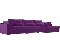 Угловой диван Лига диванов Пекин Long правый полностью микровельвет фиолетовый 115438