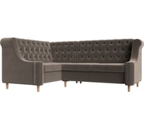 Угловой диван Лига диванов Бронкс угол левый полностью велюр коричневый 110365L