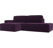 Угловой диван Лига диванов Прага модерн левый угол полностью Велюр Фиолетовый 116745L