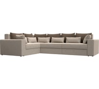 Угловой диван Лига диванов Майами Long левый полностью рогожка бежевая, подушки рогожка КОР/беж/беж 114844L