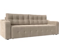Прямой диван Лига диванов Лиссабон полностью велюр бежевый 117474
