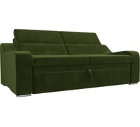 Прямой диван Лига диванов Медиус полностью микровельвет зеленый 107058