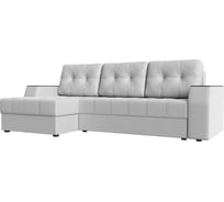 Угловой диван Лига диванов Эмир БС левый полностью экокожа белая 28403L