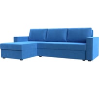 Угловой диван Лига диванов Траумберг Лайт левый полностью велюр голубой 117154L