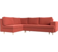 Угловой диван Лига диванов Сильвана левый полностью микровельвет черный 119719L