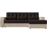 Угловой диван Лига диванов Эмир БС правый основа экокожа коричневая, компаньон экокожа бежевая 110392 2