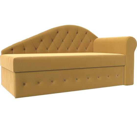 Тахта Лига диванов Джулия правый полностью микровельвет желтый 118470 1