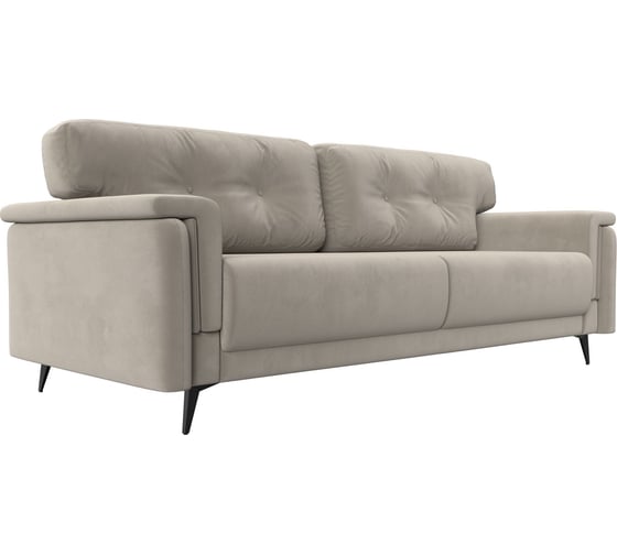 Прямой диван Лига диванов Оксфорд полностью микровельвет бежевый 116843 1