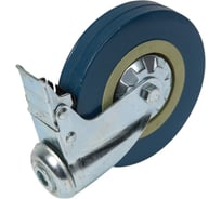 Аппаратное поворотное колесо Tech-Krep п/п обод, серая рез, подшип. скольжения, под болт М12, D125, с торм. - пакет 148513