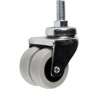 Аппаратное поворотное колесо Tech-Krep двойное, п/п обод, полиуретан, подшип. скольжения, резьба М12, D50, б/т. - пакет 148516