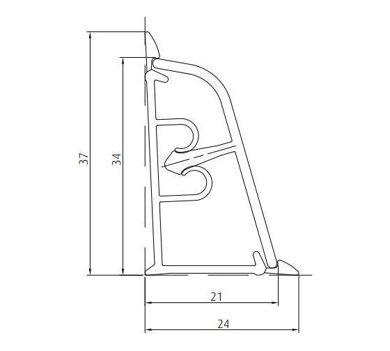 Плинтус для столешницы KORNER LB-371-6088 лукка 3,0 м 20-371-0-6088