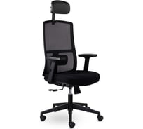 Кресло UTFC оптима м-901 с подголовником черный пластик (черный) КИОптима01