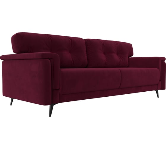 Прямой диван Оксфорд полностью микровельвет бордовый Лига диванов 116844 1