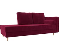 Кушетка Прайм правый полностью микровельвет бордовый Лига диванов 110143