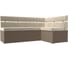 Кухонный угловой диван Классик правый основа микровельвет бежевый, компаньон рогожка корфу 03 Лига диванов 117992 1
