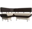 Кухонный угловой диван Альфа левый основа экокожа бежевая, компаньон экокожа коричневая Лига диванов 106945L 1