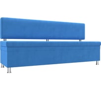 Кухонный прямой диван Стайл полностью велюр голубой Лига диванов 111645