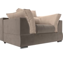 Кресло Пекин основа велюр коричневый, подушки велюр бежевый Лига диванов 116014