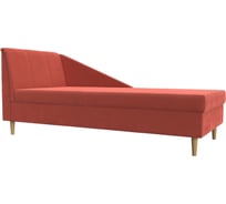 Кушетка Астер левая полностью микровельвет коралловый Лига диванов 113393L