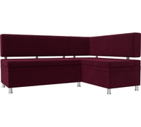 Кухонный уголок Стайл правый полностью микровельвет бордовый Лига диванов 114518