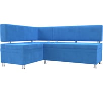 Кухонный уголок Стайл левый полностью велюр голубой Лига диванов 111661L