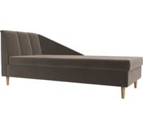 Кушетка Астер левая полностью велюр коричневый Лига диванов 104514L