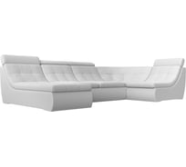 П-образный модульный диван Холидей Люкс полностью экокожа белая Лига диванов 105598